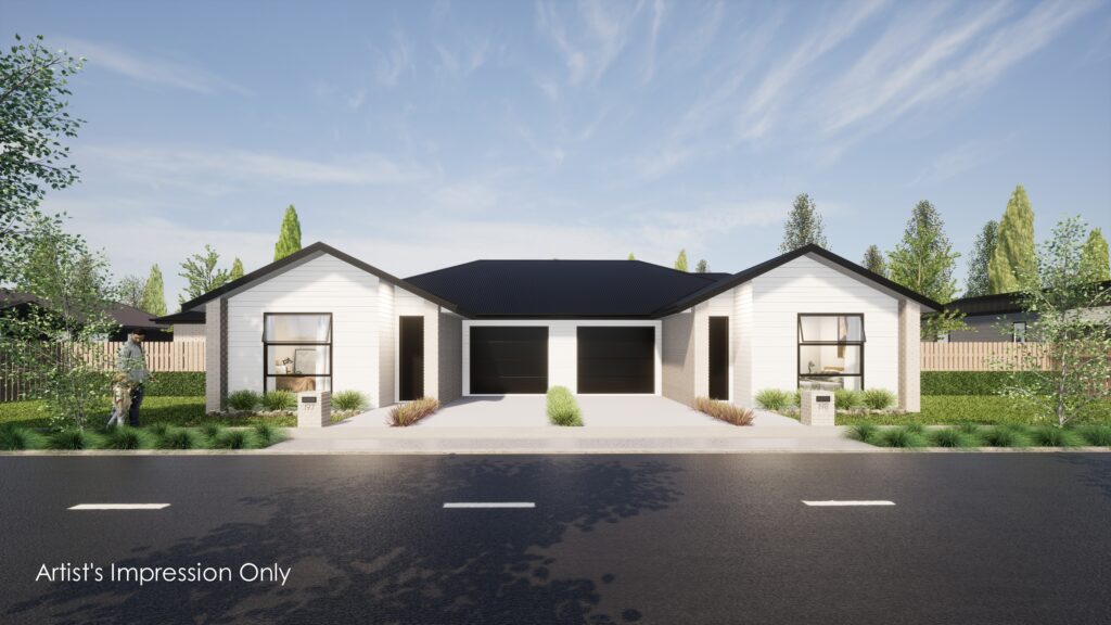 Painting of new house on road in paerata rise