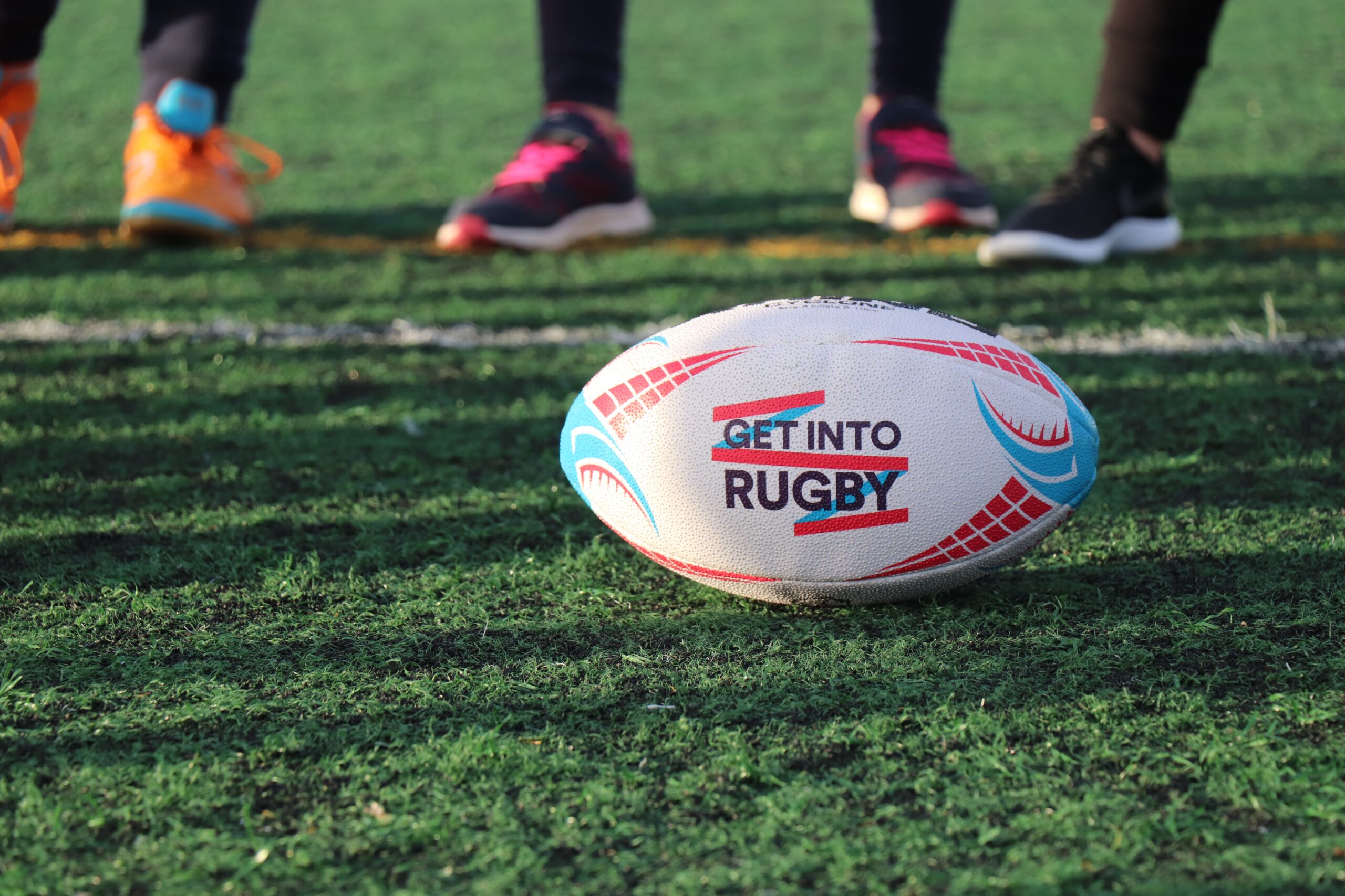 rugby ball on field