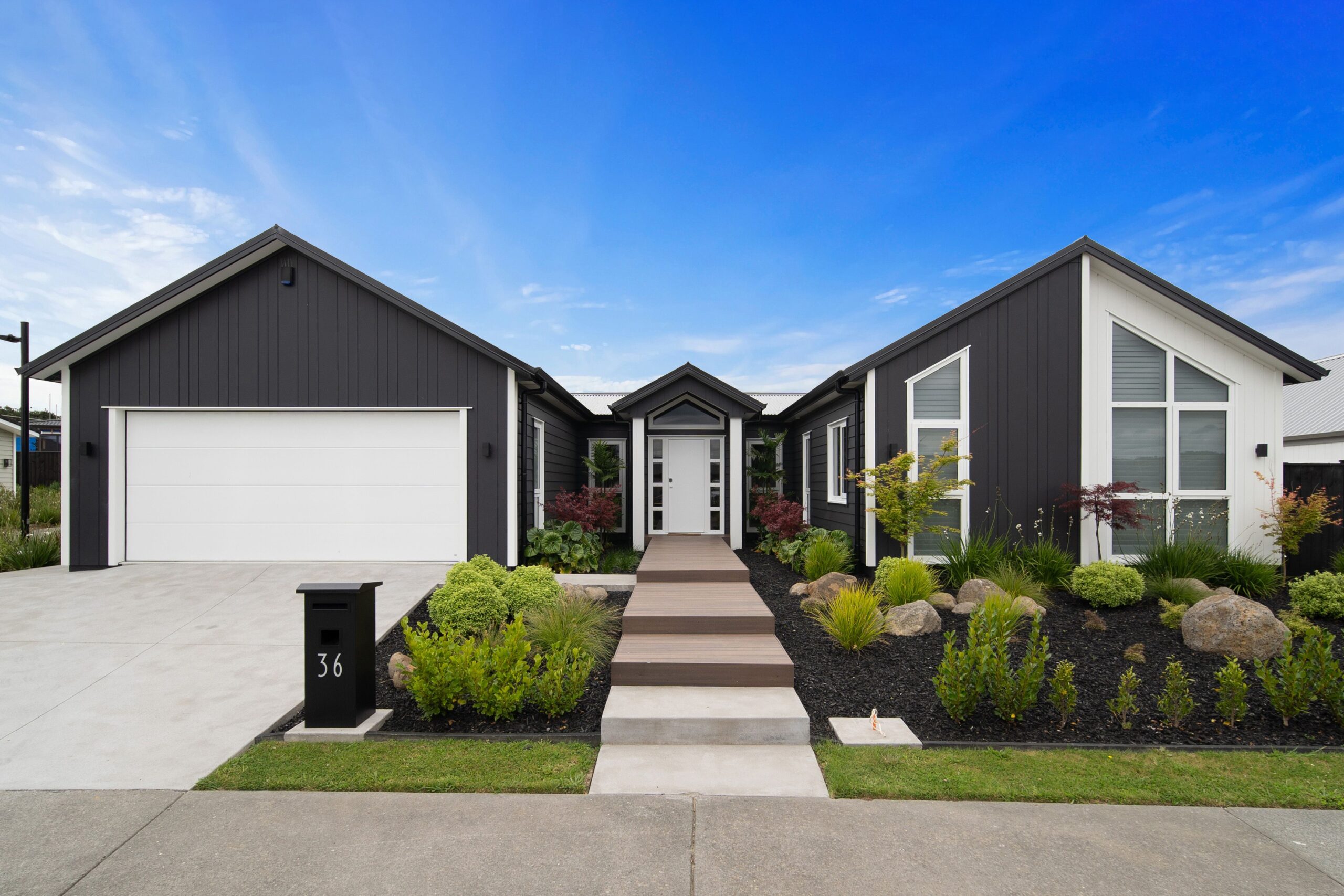 new build with landscaping